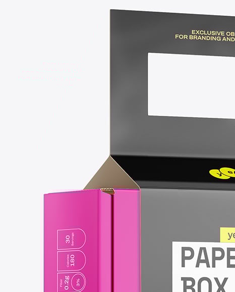 Glossy Paper Box in Sleeve Mockup