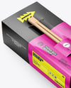 Glossy Paper Box in Sleeve with Wooden Chopsticks Mockup