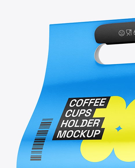 Glossy Paper Carrier for Coffee Cups Mockup