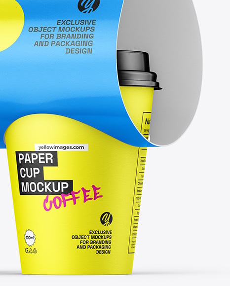 Glossy Paper Carrier for Coffee Cups Mockup