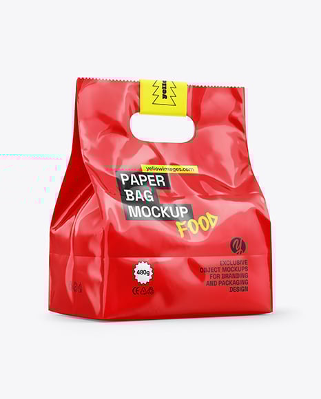 Glossy Food Bag Mockup