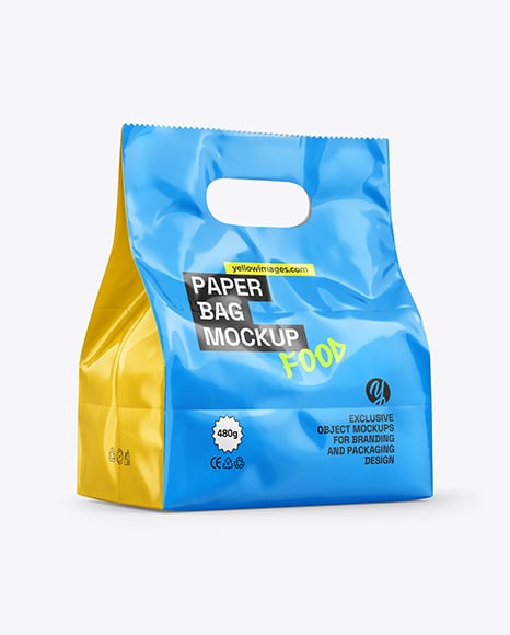 Glossy Food Bag Mockup