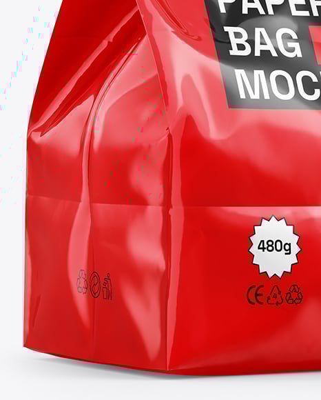 Glossy Food Bag Mockup