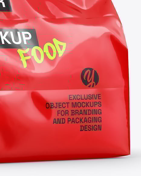 Glossy Food Bag Mockup