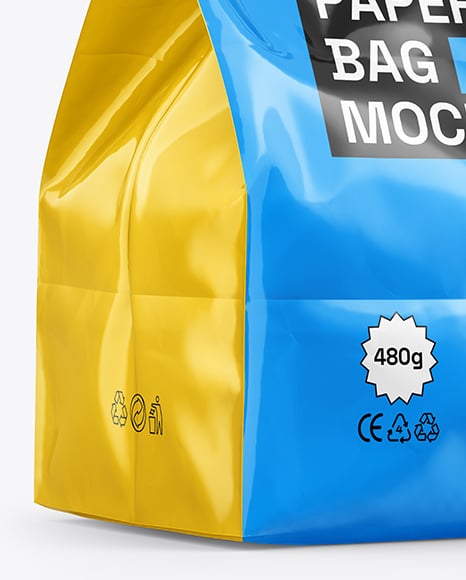 Glossy Food Bag Mockup