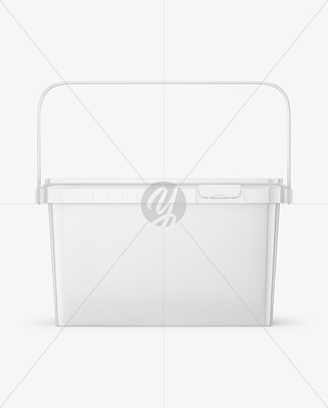 Glossy Plastic Box Container with Handle Mockup