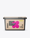Glossy Plastic Box Container with Handle Mockup
