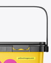 Glossy Plastic Box Container with Handle Mockup