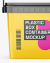 Glossy Plastic Box Container with Handle Mockup