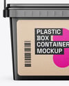 Glossy Plastic Box Container with Handle Mockup