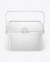 Glossy Plastic Box Container with Handle Mockup