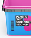 Glossy Plastic Box Container with Handle Mockup