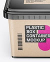 Glossy Plastic Box Container with Handle Mockup