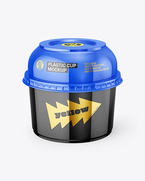 Glossy Plastic Cup Mockup