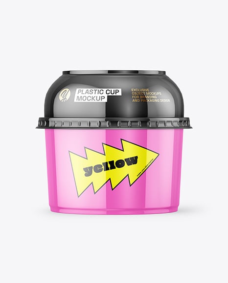 Glossy Plastic Cup Mockup