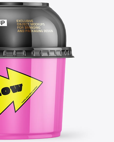 Glossy Plastic Cup Mockup