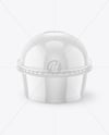 Glossy Plastic Desert Cup with Spherical Cap Mockup