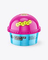 Glossy Plastic Desert Cup with Spherical Cap Mockup