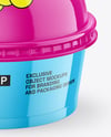 Glossy Plastic Desert Cup with Spherical Cap Mockup