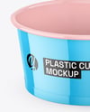 Glossy Plastic Desert Cup with Spherical Cap Mockup