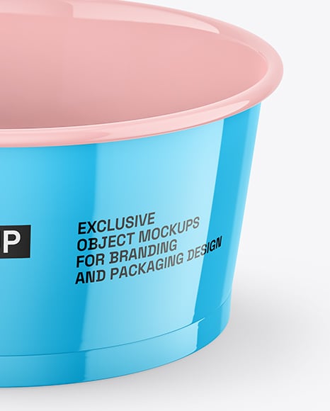 Glossy Plastic Desert Cup with Spherical Cap Mockup