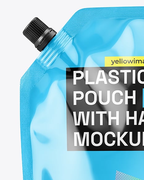 Glossy Plastic Pouch with Handle Mockup
