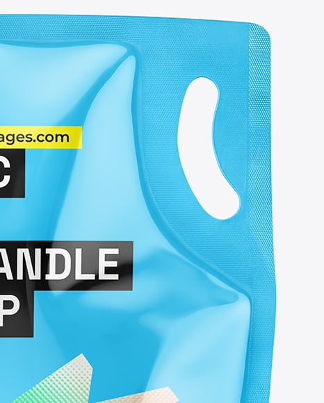 Glossy Plastic Pouch with Handle Mockup