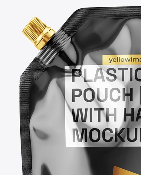 Glossy Plastic Pouch with Handle Mockup