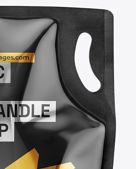 Glossy Plastic Pouch with Handle Mockup