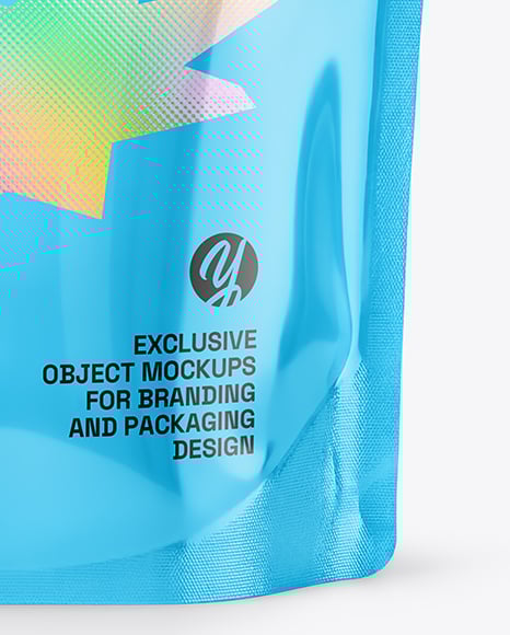 Glossy Plastic Pouch with Handle Mockup