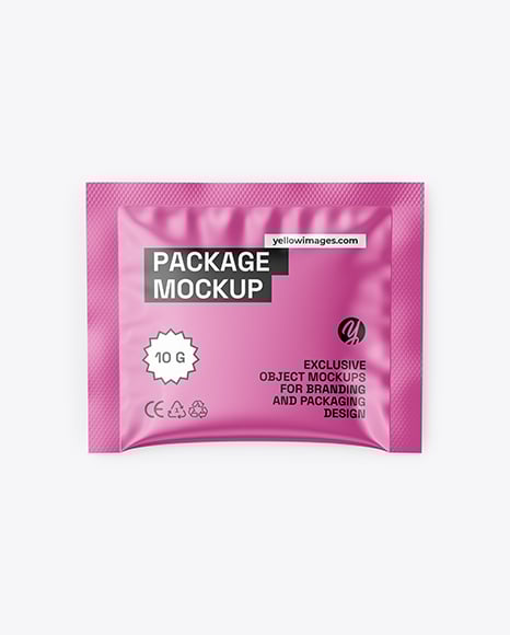 Glossy Sachet Mockup
