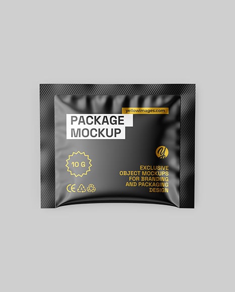 Glossy Sachet Mockup