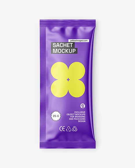 Glossy Sachet Mockup