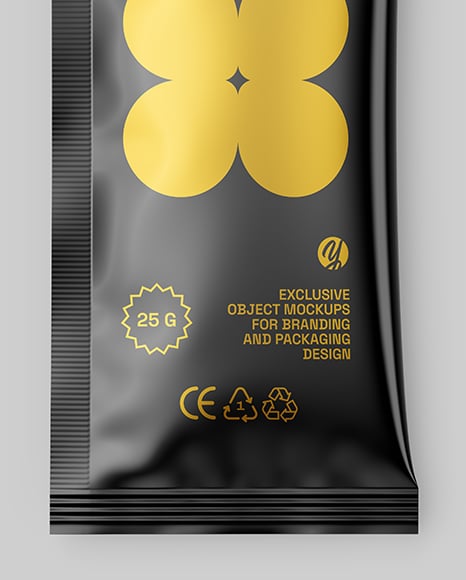 Glossy Sachet Mockup