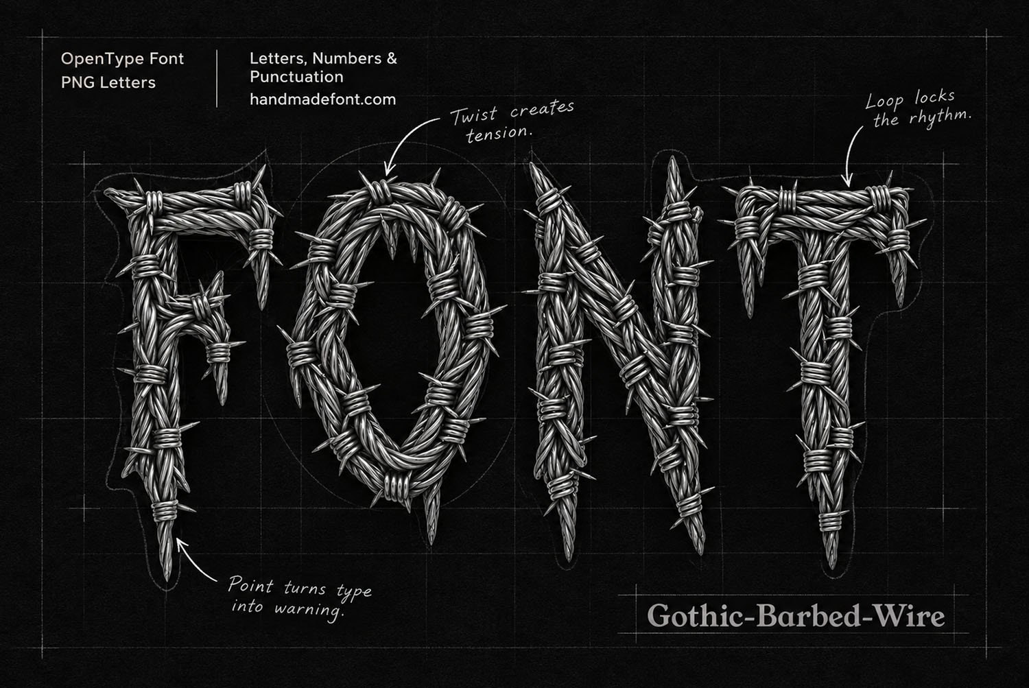 Gothic Barbed Wire Font