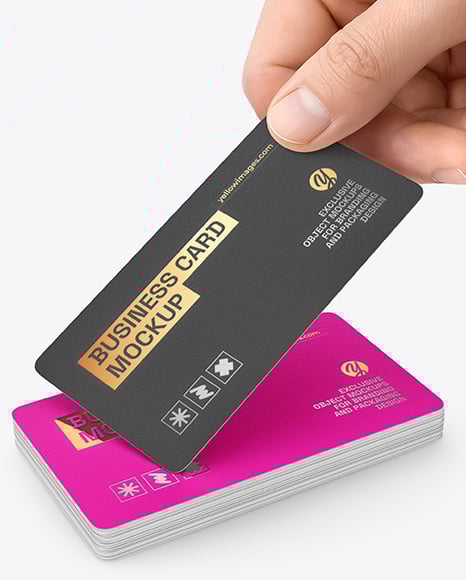 Hand with Matte Paper Business Card Mockup