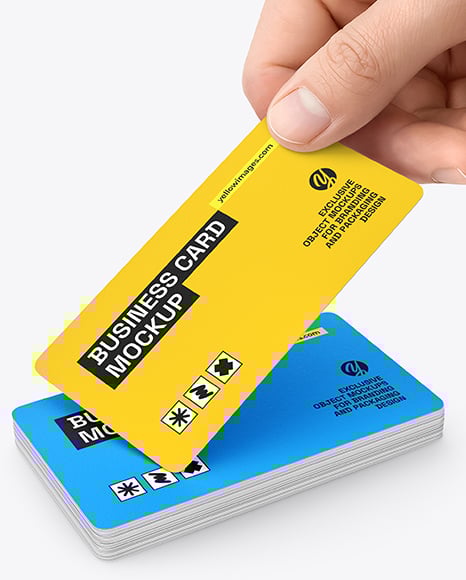 Hand with Matte Paper Business Card Mockup