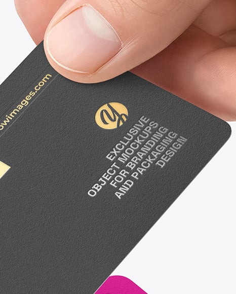 Hand with Matte Paper Business Card Mockup