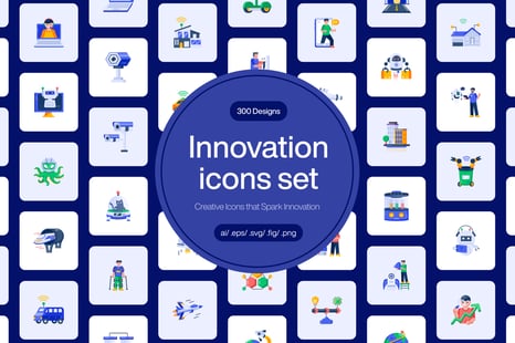 Innovation Icons - Vector engineering bundle smart objects typeface bundle bundle