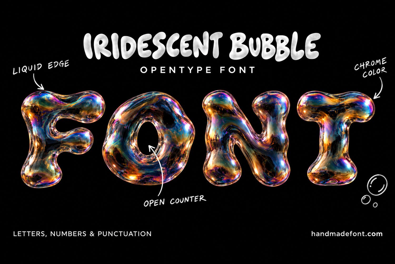 Iridescent Bubble Font