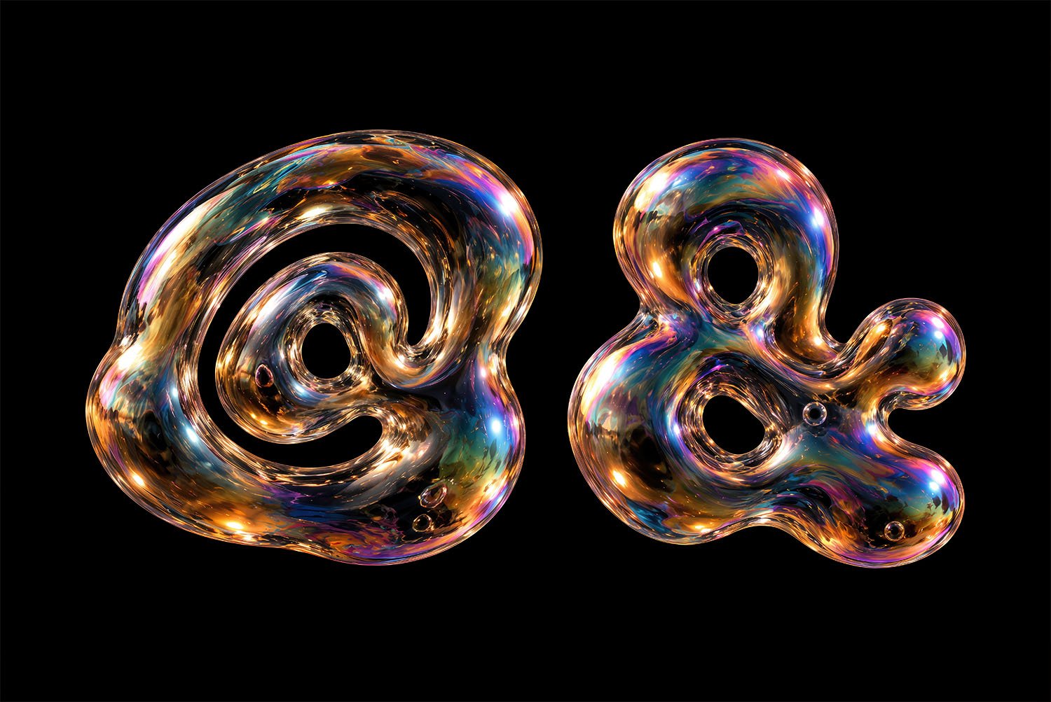 Iridescent Bubble Font