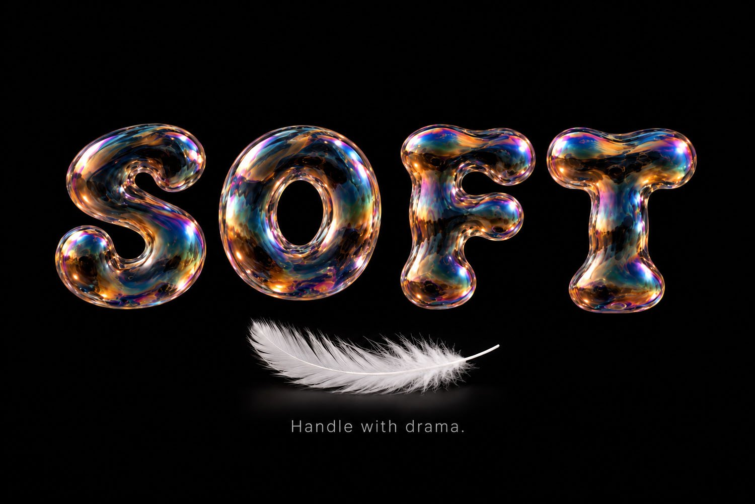 Iridescent Bubble Font