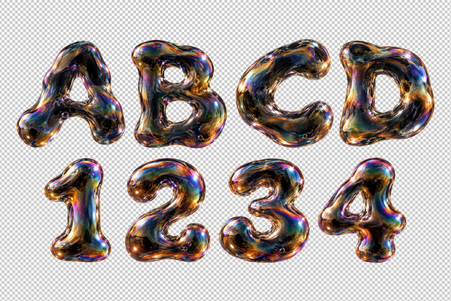 Iridescent Bubble Font