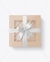 Kraft Paper Gift Box with Bow Mockup
