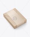 Kraft Paper Box in Translucent Plastic Sleeve Mockup