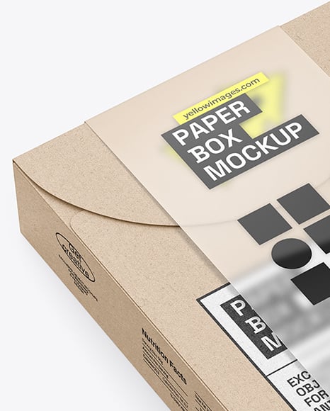Kraft Paper Box in Translucent Plastic Sleeve Mockup