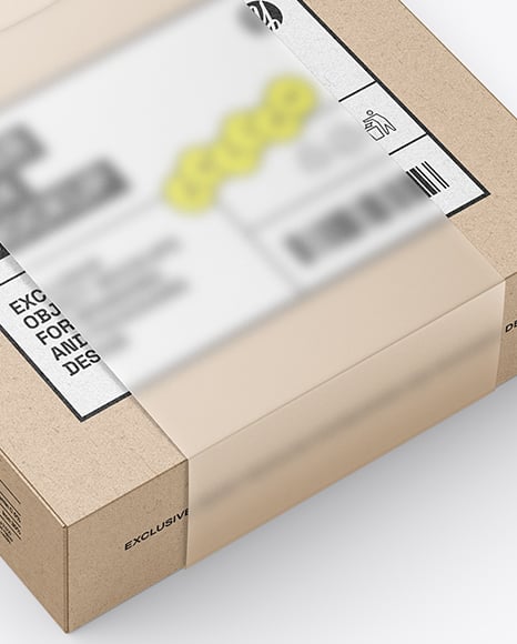 Kraft Paper Box in Translucent Plastic Sleeve Mockup