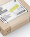 Kraft Paper Box in Translucent Plastic Sleeve Mockup