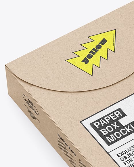 Kraft Paper Box in Translucent Plastic Sleeve Mockup