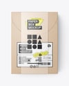 Kraft Paper Box in Translucent Plastic Sleeve Mockup